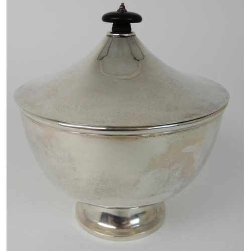 712 - A SILVER BOWL AND COVER