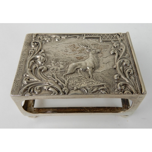 720 - A SILVER DESK-TOP MATCHBOX HOLDER