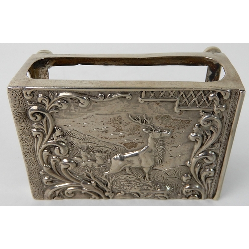 720 - A SILVER DESK-TOP MATCHBOX HOLDER