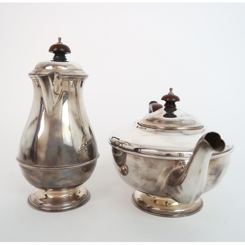 727 - A FOUR PIECE SILVER TEA SERVICE