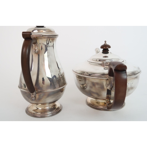 727 - A FOUR PIECE SILVER TEA SERVICE