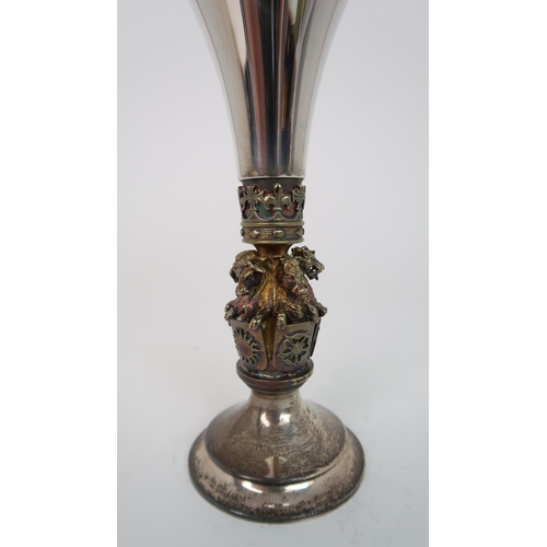 733 - A SILVER GILT LIMITED EDITION (15/250) KING'S COLLEGE SCHOOL WINE GOBLET