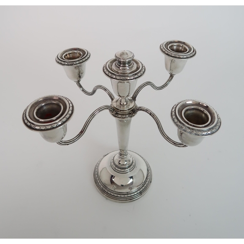 735 - A SILVER FIVE LIGHT CANDELABRUM