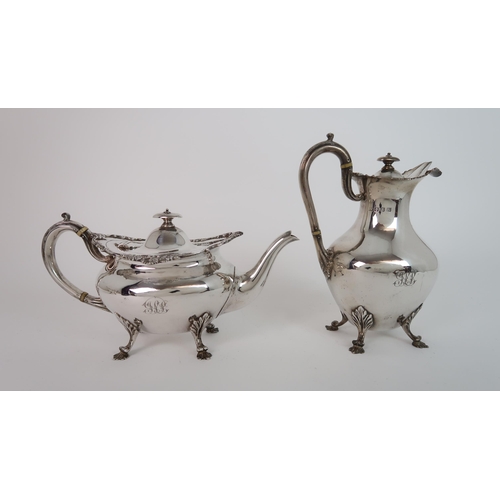 740 - A FOUR PIECE SILVER TEA SERVICE