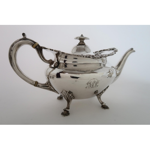 740 - A FOUR PIECE SILVER TEA SERVICE