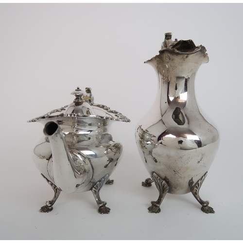 740 - A FOUR PIECE SILVER TEA SERVICE