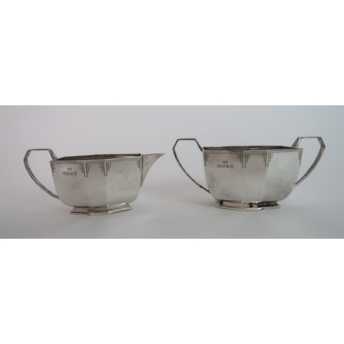 744 - A MATCHED FOUR PIECE SILVER TEA SERVICE