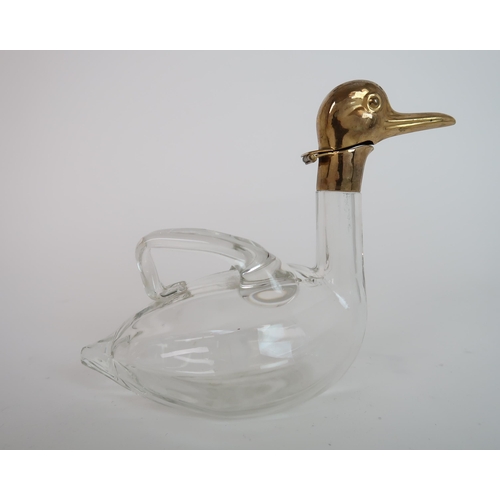 751 - A MOULDED GLASS DECANTER