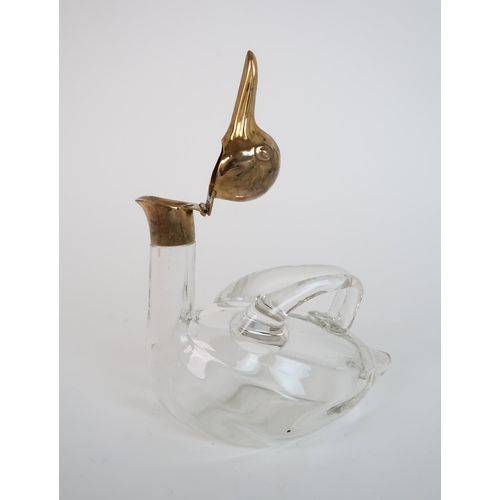 751 - A MOULDED GLASS DECANTER