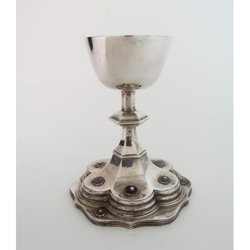 755 - A CASED SILVER COMMUNION CUP