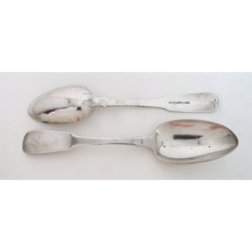 758 - A SET OF SIX PERTH SILVER FIDDLE PATTERN TABLE SPOONS