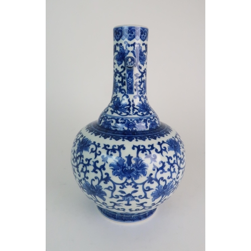 183 - A CHINESE BLUE AND WHITE BALUSTER VASE