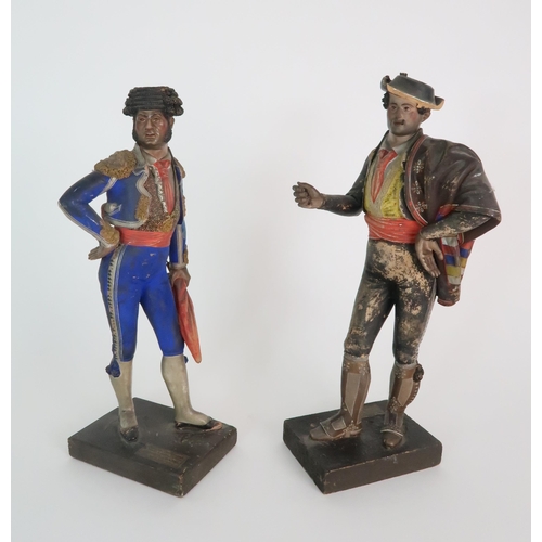 272 - JOSE CUBERO  MALAGA - A PAIR OF MID 19TH CENTURY COLD PAINTED TERRACOTTA FIGURES