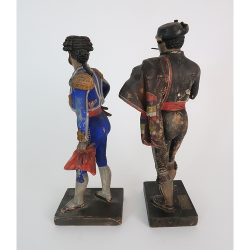 272 - JOSE CUBERO  MALAGA - A PAIR OF MID 19TH CENTURY COLD PAINTED TERRACOTTA FIGURES