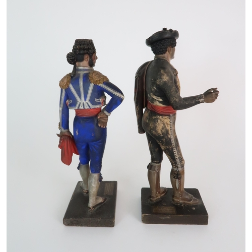 272 - JOSE CUBERO  MALAGA - A PAIR OF MID 19TH CENTURY COLD PAINTED TERRACOTTA FIGURES