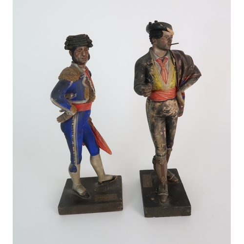 272 - JOSE CUBERO  MALAGA - A PAIR OF MID 19TH CENTURY COLD PAINTED TERRACOTTA FIGURES