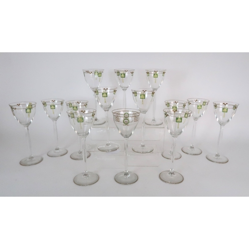 280 - A COLLECTION OF THIRTEEN THERESIENTHAL STYLE GLASSES