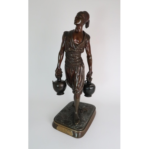 283 - AFTER JEAN-DIDIER DEBUT (FRENCH  1824-1893) - CAST BRONZE FIGURE PORTEUR D'EAU TUNISIEN