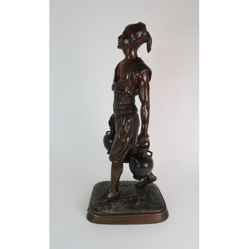 283 - AFTER JEAN-DIDIER DEBUT (FRENCH  1824-1893) - CAST BRONZE FIGURE PORTEUR D'EAU TUNISIEN