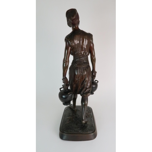 283 - AFTER JEAN-DIDIER DEBUT (FRENCH  1824-1893) - CAST BRONZE FIGURE PORTEUR D'EAU TUNISIEN