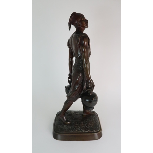 283 - AFTER JEAN-DIDIER DEBUT (FRENCH  1824-1893) - CAST BRONZE FIGURE PORTEUR D'EAU TUNISIEN