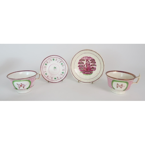 304 - A COLLECTION OF ENGLISH LUSTREWARE PORCELAIN