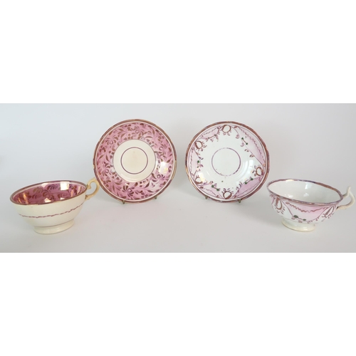 304 - A COLLECTION OF ENGLISH LUSTREWARE PORCELAIN