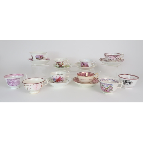 304 - A COLLECTION OF ENGLISH LUSTREWARE PORCELAIN