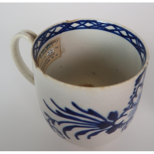 305 - *WITHDRAWN* A COLLECTION OF 19TH CENTURY ENGLISH BLUE AND GILT DECORATED TEA AND COFFEE WARES