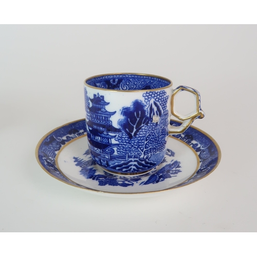 305 - *WITHDRAWN* A COLLECTION OF 19TH CENTURY ENGLISH BLUE AND GILT DECORATED TEA AND COFFEE WARES