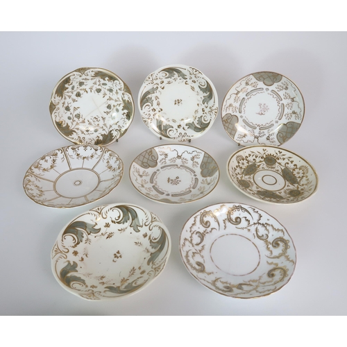 308 - THREE CAPODIMONTE CUPS AND SAUCERS