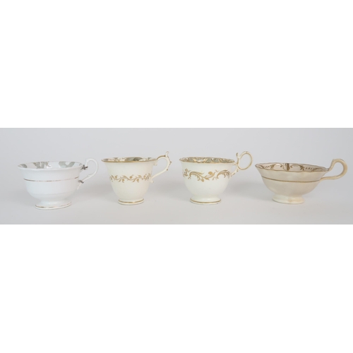 308 - THREE CAPODIMONTE CUPS AND SAUCERS