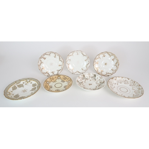 308 - THREE CAPODIMONTE CUPS AND SAUCERS