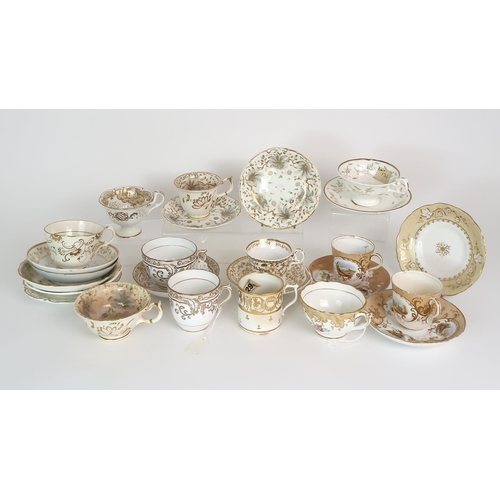 308 - THREE CAPODIMONTE CUPS AND SAUCERS