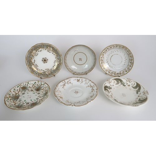 308 - THREE CAPODIMONTE CUPS AND SAUCERS