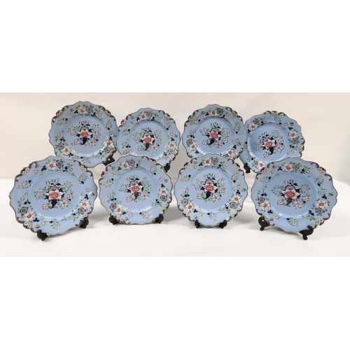 321 - AN EARLY 19TH CENTURY RIDGWAYS PALE BLUE STONEWARE DESSERT SERVICE