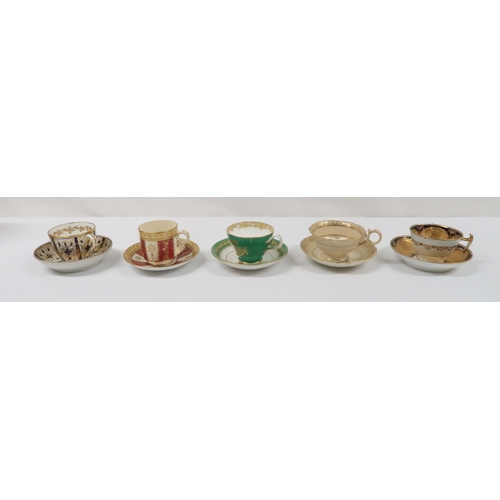 331 - A COLLECTION OF ANTIQUE CUPS AND SAUCERS