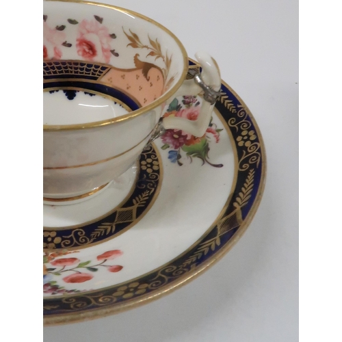 331 - A COLLECTION OF ANTIQUE CUPS AND SAUCERS