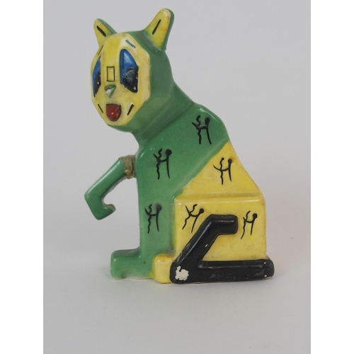 343 - A RARE LOUIS WAIN POTTERY MODEL OF A CAT