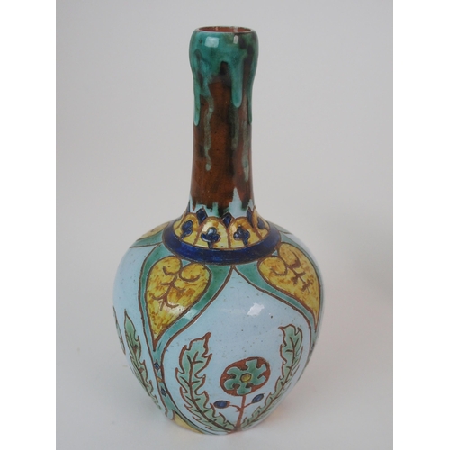 351 - A CARLO MANZONI EARTHENWARE BOTTLE VASE