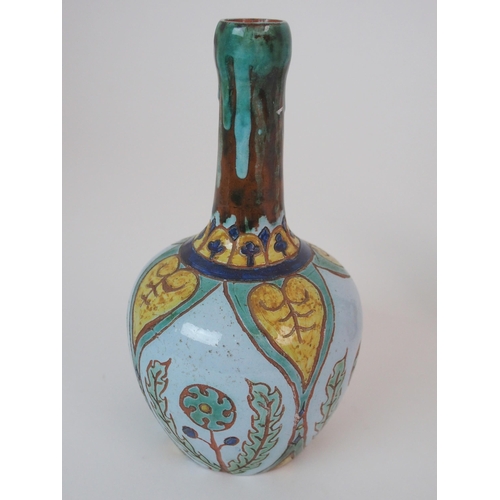 351 - A CARLO MANZONI EARTHENWARE BOTTLE VASE