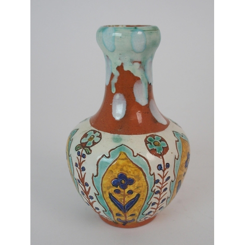 351 - A CARLO MANZONI EARTHENWARE BOTTLE VASE