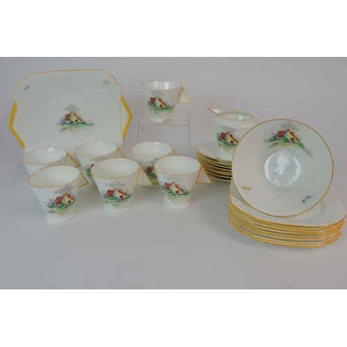 353 - A SHELLY ART DECO COUNTRY COTTAGE TEASET