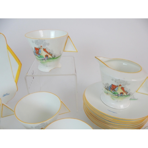 353 - A SHELLY ART DECO COUNTRY COTTAGE TEASET