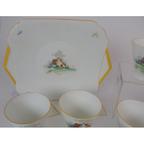 353 - A SHELLY ART DECO COUNTRY COTTAGE TEASET