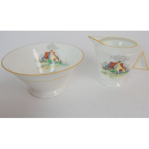 353 - A SHELLY ART DECO COUNTRY COTTAGE TEASET