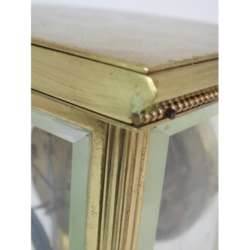 363 - A FRENCH FOUR GLASS AND BRASS MANTLE CLOCK