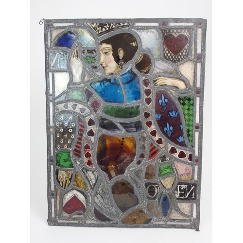 365 - SADIE MCLELLAN - A LEADED AND STAINED GLASS PANEL