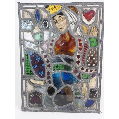 365 - SADIE MCLELLAN - A LEADED AND STAINED GLASS PANEL