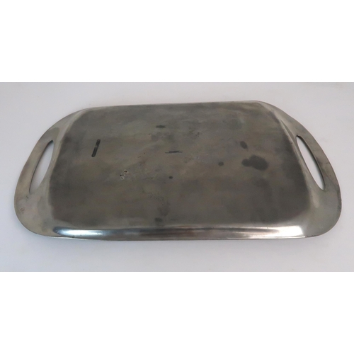 371 - LIBERTY & CO ARCHIBALD KNOX DESIGN PEWTER OBLONG TRAY